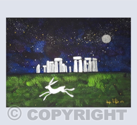 The Moon over Stonehenge card