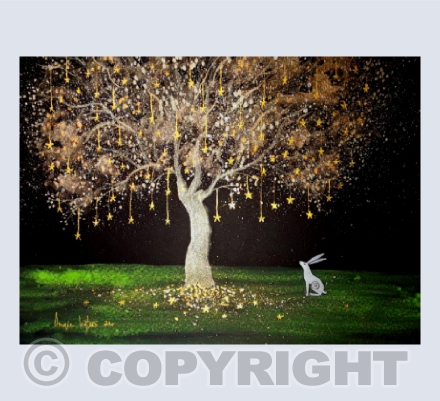 Golden tree of stars card