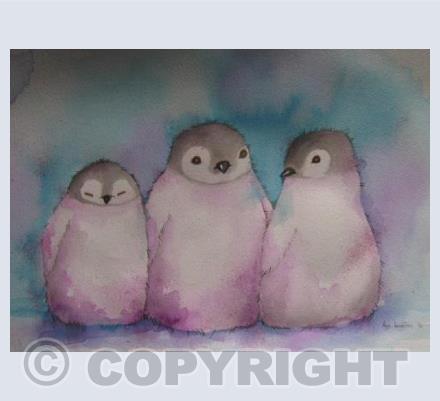 Three Baby Penguins
