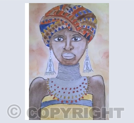 Greetings card , 'Tribal Lady'