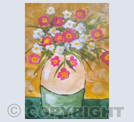 A pot of flowers 