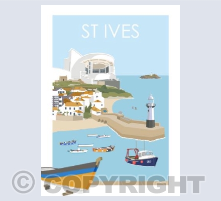 St Ives Travel Poster card