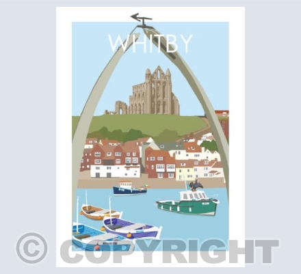 Whitby Travel Poster card