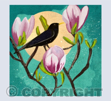 Blackbird greeting card