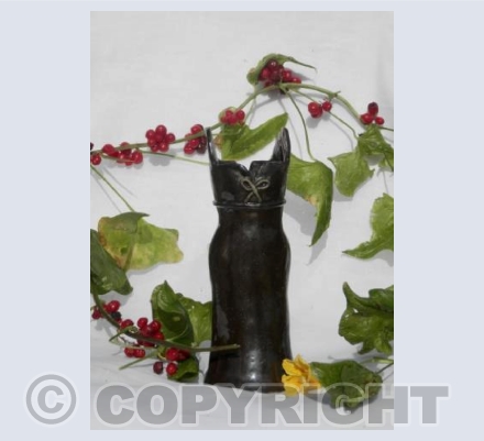 Dress vase with red berries
