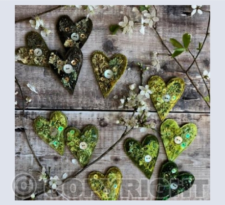 Spring green hearts