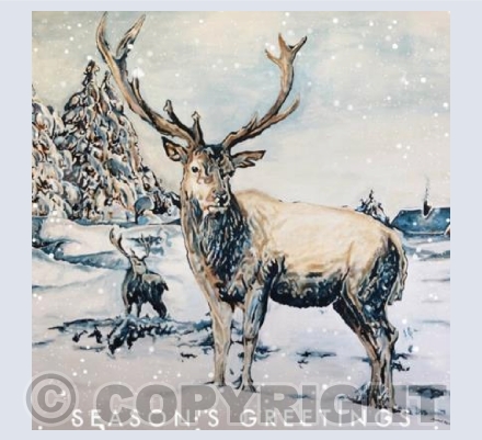 Winter Stag Christmas card