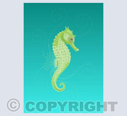 Green Seahorse Swirl