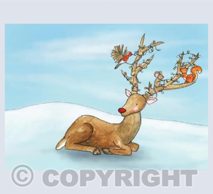 Decorating Rudolph card