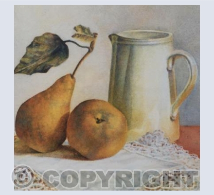 still life with white jug