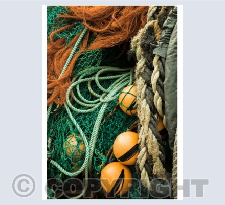 Fishing nets on Lyme Regis harbout
