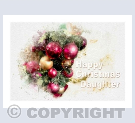 Baubles Watercolour Christmas Daughter
