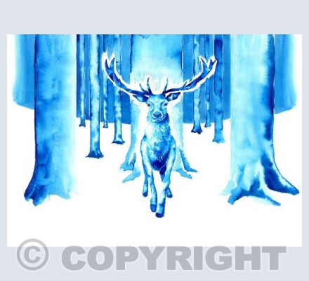 Majestic Blue Stag in the woods