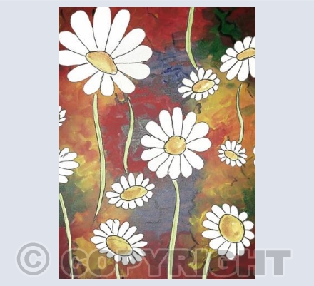 Daisies (multicolour background)