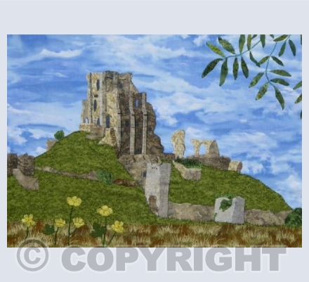 Corfe Castle Under Ash Trees