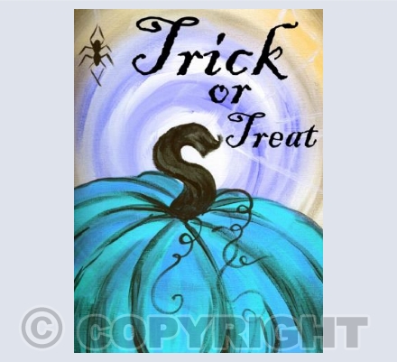 T or T halloween blue pumpkin 