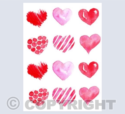 VAL002Red Heart Grid 