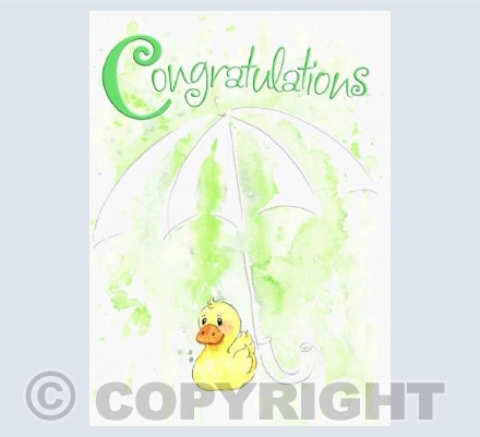 Umbrella and duckling baby mint green