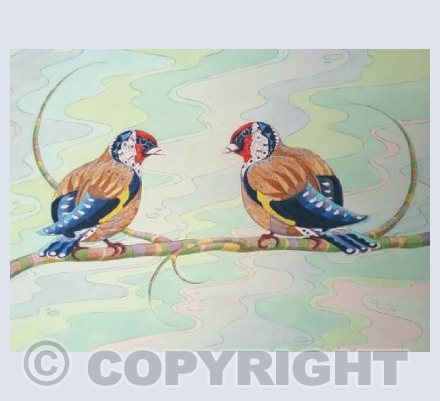 Patterned Gold Finches