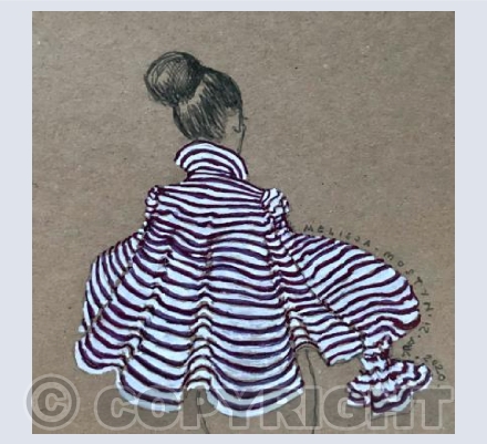 Design for striped swing jacket, 2020