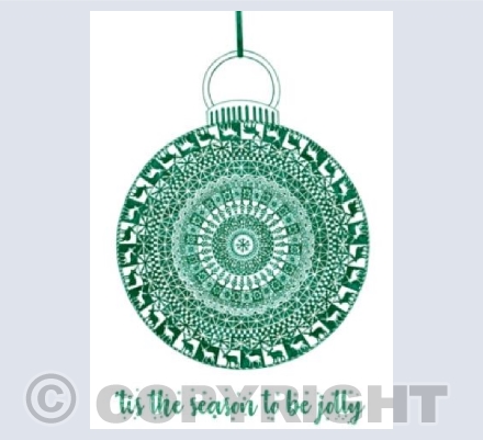 Green Bauble Christmas Card