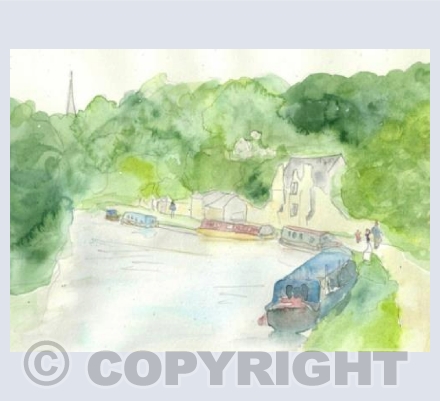 Widcombe Canal Watercolour card