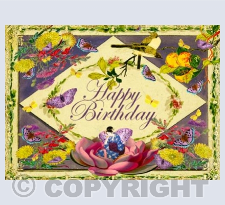 Happy Birthday; Geisha & Birds