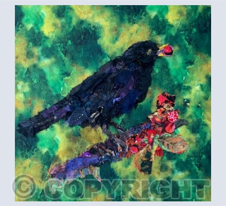 Blackbird with Berries