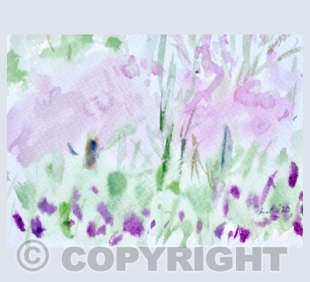 Trees in Blossom and Crocus Patch