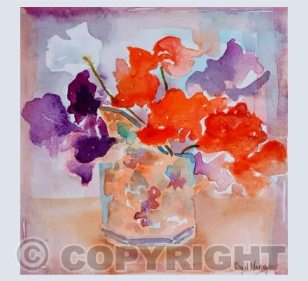Sweet peas in a jug