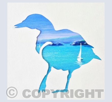Blue Duck with Sail Boats