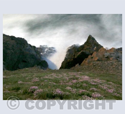 Below Pendeen Watch by Moonlight (landscape)
