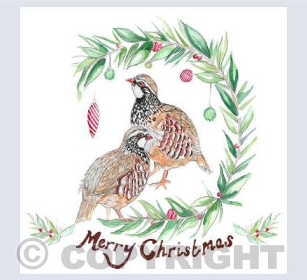 Xmas Partridges White