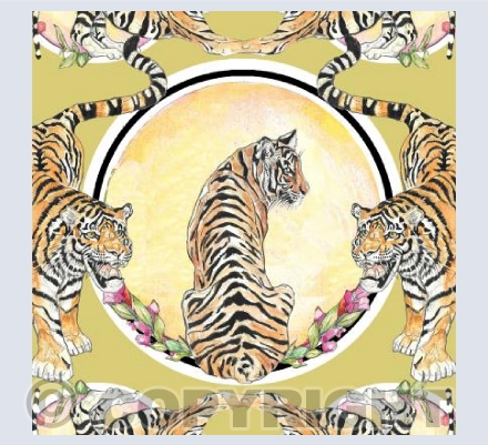 Glancing Tiger Scarf Gold