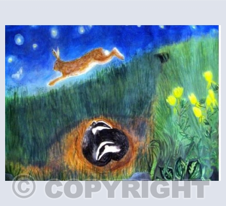 Running Hare & Sleeping Badgers