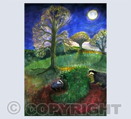 Badgers in the Moonlight