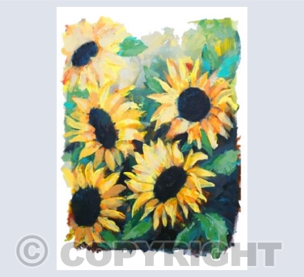 Happy Sunflowers - Original edge