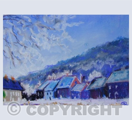 Aldbury Pond in Winter with Snow