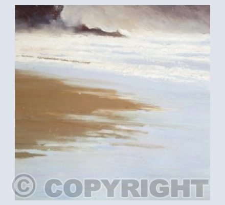 Evening Light and Two Fishermen Out on the Rocks