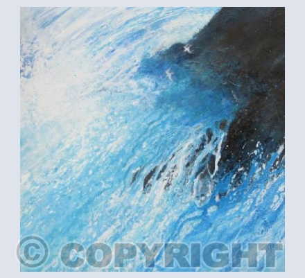 Big Sea, Dark Rocks, Seagulls.