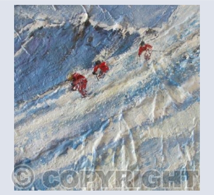 Red on the Slopes on a Diamond Day