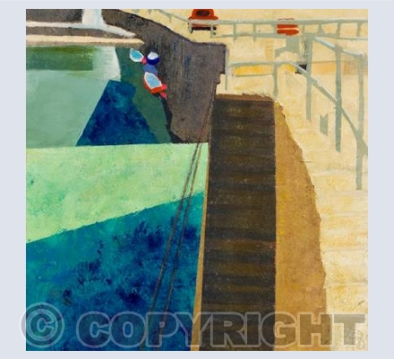 Mousehole Boats at the Harbour Wall