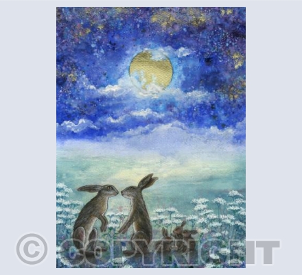 Moonlit hares