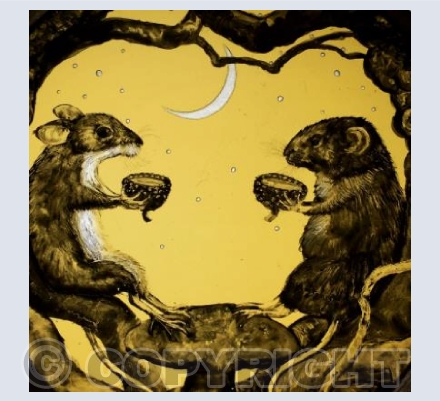 They drink from an empty acorn cup