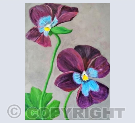 Purple Pansies card