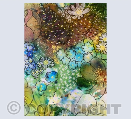 Abstract Floral Bouquet Line & Wash 1