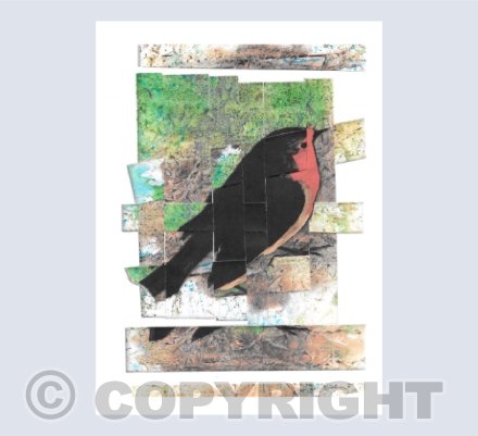 Robin Redbreast Woven Collage