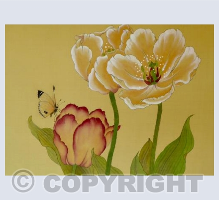 Tulips and Butterfly