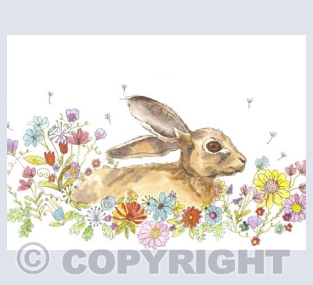 Hare in flowers