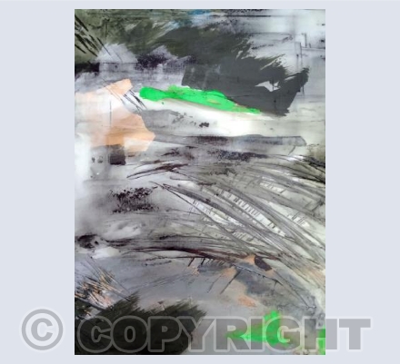 Black and white rudder with green